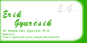 erik gyurcsik business card